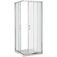 nuie 1850x800mm Corner Entry Shower Enclosure, Silver