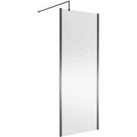 nuie 800mm Wetroom Screen Outer Frame 1850x8mm - Silver, Silver
