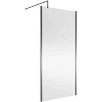 nuie 1000mm Wetroom Screen Outer Frame 1850x8mm - Silver, Silver
