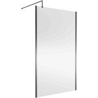 nuie 1200mm Wetroom Screen Outer Frame 1850x8mm - Silver, Silver
