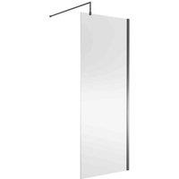 nuie Wetroom Screen 800x1850x8mm - Silver, Silver