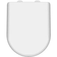 nuie D Shape Soft Close Toilet Seat - White Caps, White