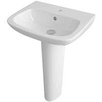 nuie Ambrose 500mm Basin & Pedestal, White