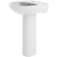 nuie Lawton 550mm Basin & Pedestal, White