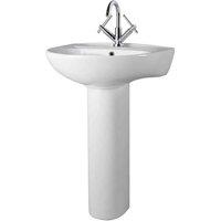 nuie Melbourne Large 550mm 1 Tap Hole Basin & Pedestal, White