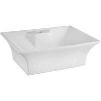 nuie White Rectangular Ceramic Basin, White