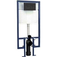 nuie Dual Flush Concealed Cistern Frame Square Plate - Black, Black