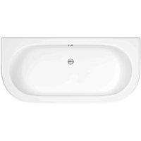 nuie Curved Back To Wall Bath & Panel, White