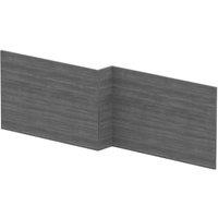 nuie Shower Bath Front Panel (1700mm) - Anthracite Woodgrain, Grey