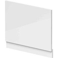 nuie Straight End Panel & Plinth (700mm) - Gloss White, White