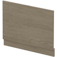 nuie Straight End Panel & Plinth (800mm) - Solace Oak, Brown