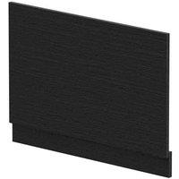 nuie Straight End Panel & Plinth (800mm) - Charcoal Black, Black