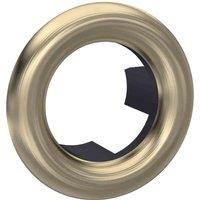 nuie Round Overflow Cover - Brushed Brass, Brown