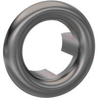nuie Round Overflow Cover - Brushed Pewter, Grey