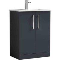 nuie Arno 600mm Floor Standing 2 Door Vanity & Basin 2 - Soft Black, Black