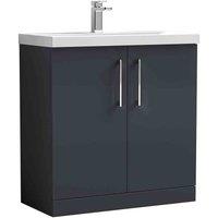 nuie Arno 800mm Floor Standing 2 Door Vanity & Basin 3 - Soft Black, Black
