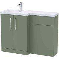 nuie Arno 1100mm Left Hand Combination - Satin Green, Green