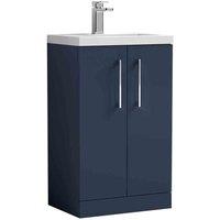 nuie 500mm Floor Standing 2-Door Vanity & Polymarble Basin - Midnight Blue, Blue