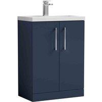 nuie 600mm Floor Standing 2-Door Vanity & Polymarble Basin - Midnight Blue, Blue