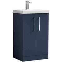 nuie Arno 500mm Floor Standing 2 Door Vanity & Basin 3 - Midnight Blue, Blue