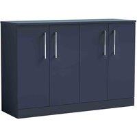nuie Arno 1200mm Floor Standing 4-Door Vanity & Worktop - Midnight Blue, Blue