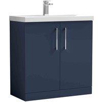 nuie Arno 800mm Floor Standing 2-Door Vanity & Basin 3 - Midnight Blue, Blue