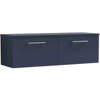 nuie Arno 1200mm Wall Hung 2-Drawer Vanity & Worktop - Midnight Blue, Blue