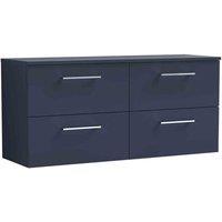 nuie Arno 1200mm Wall Hung 4-Drawer Vanity & Worktop - Midnight Blue, Blue