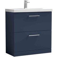 nuie Arno 800mm Floor Standing 2-Drawer Vanity & Basin 3 - Midnight Blue, Blue