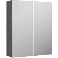 nuie 600mm Mirror Unit (50/50) - Satin Grey, Grey
