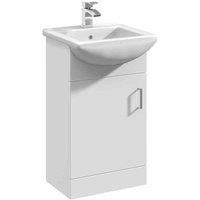 nuie 450mm Floor Standing Cabinet & Square Basin - Gloss White, White