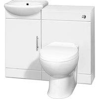 nuie Sienna Cloakroom Pack Without Tap - Gloss White, White