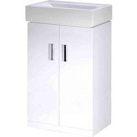 nuie 450mm Floor Standing Basin Unit - Gloss White, White