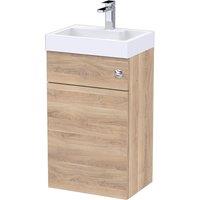nuie 500mm Basin & WC Unit - Bleached Oak, Brown