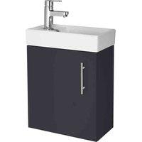 nuie 400mm Wall Hung Vanity & Basin - Soft Black, Black