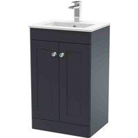 nuie 500mm Floor Standing 2 Door Vanity & Basin 2 - Soft Black, Black