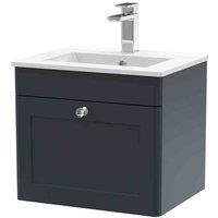 nuie 500mm Wall Hung 1 Drawer Vanity & Basin 2 - Soft Black, Black