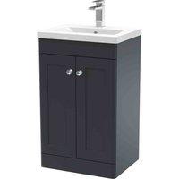 nuie 500mm Floor Standing 2 Door Vanity & Basin 1 - Soft Black, Black
