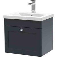 nuie 500mm Wall Hung 1 Drawer Vanity & Basin 1 - Soft Black, Black