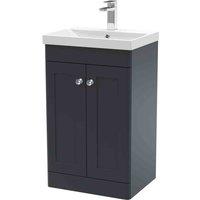 nuie 500mm Floor Standing 2 Door Vanity & Basin 3 - Soft Black, Black