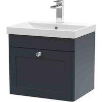 nuie 500mm Wall Hung 1 Drawer Vanity & Basin 3 - Soft Black, Black