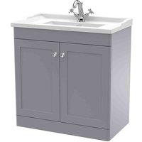 nuie 800mm Floor Standing 2 Door Vanity & Basin 1TH - Satin Grey, Grey
