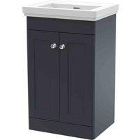 nuie 500mm Floor Standing 2 Door Vanity & Basin 0TH - Soft Black, Black