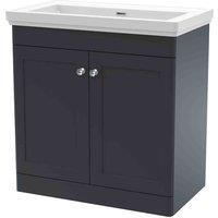 nuie 800mm Floor Standing 2 Door Vanity & Basin 0TH - Soft Black, Black