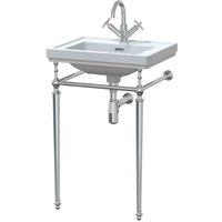 nuie 500mm 1TH Basin With Traditional Stand - White, White