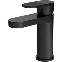 nuie Binsey Fluted Mono Basin Mixer with Push Button Waste - Matt Black, Black