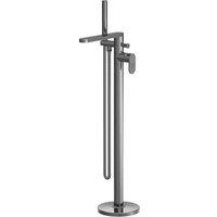 nuie Freestanding Bath Shower Mixer with Kit - Brushed Pewter, Silver