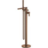 nuie Arvan Freestanding Bath Shower Mixer with Kit - Brushed Bronze, Brown