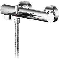 nuie Binsey Wall Mounted Thermostatic Bath Shower Mixer - Chrome, Silver
