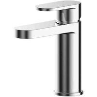 nuie Binsey Mono Basin Mixer With Push Button Waste - Chrome, Silver